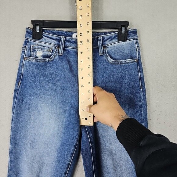 RSQ High Rise Straight Leg Jeans Womens 27 Blue Distressed Relaxed Casual Denim - Picture 8 of 15